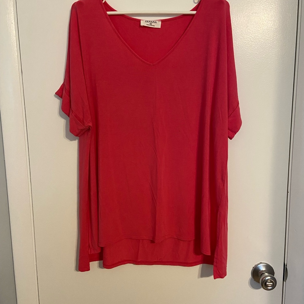 Zenana fuchsia Short Sleeve Tee